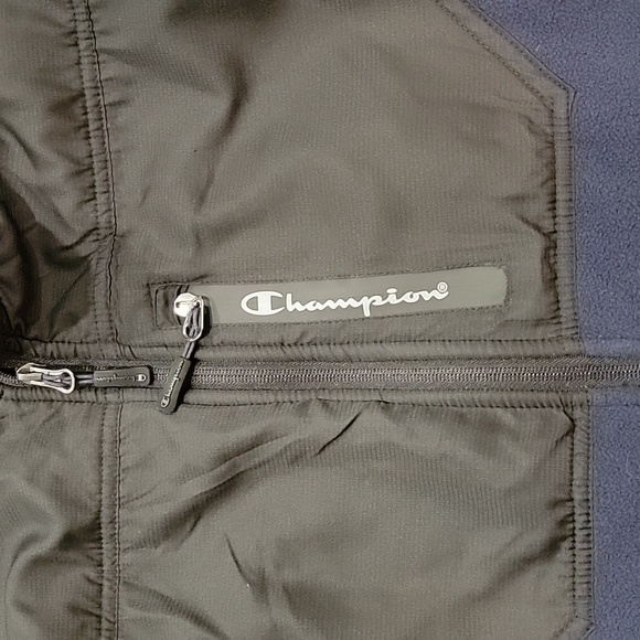 Champion Navy Zip-up Fleece Athleticwear Size M - Picture 2 of 5